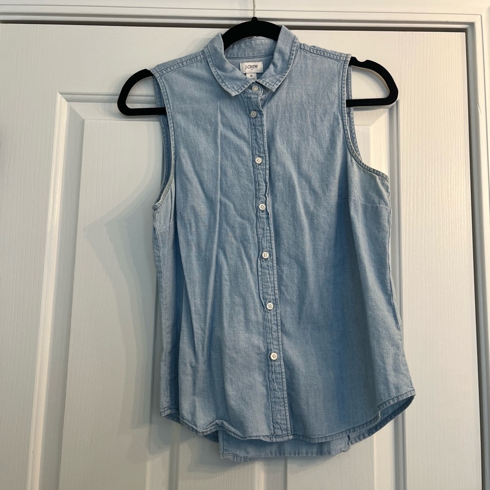 J. Crew Light Blue Sleeveless Shirt